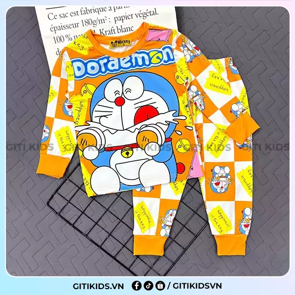 Đồ Bộ Dài Tay Cho Bé Trai Doraemon
